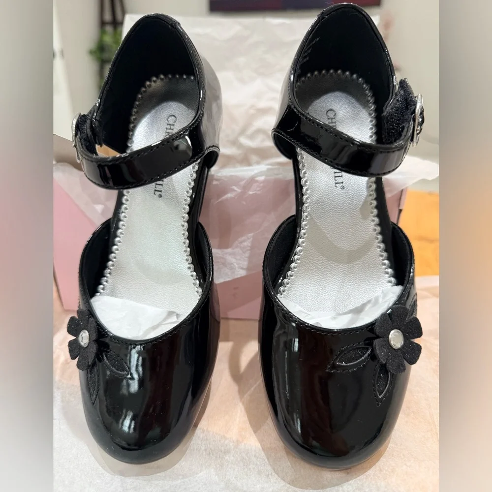 Christie & Jill Heaven Little & Big Kid Girls Round Mary Jane Shoes in black 13